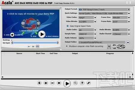 Acala AVI DivX MPEG XviD VOB to PSP,Acala AVI DivX MPEG XviD VOB to PSP下载,Acala